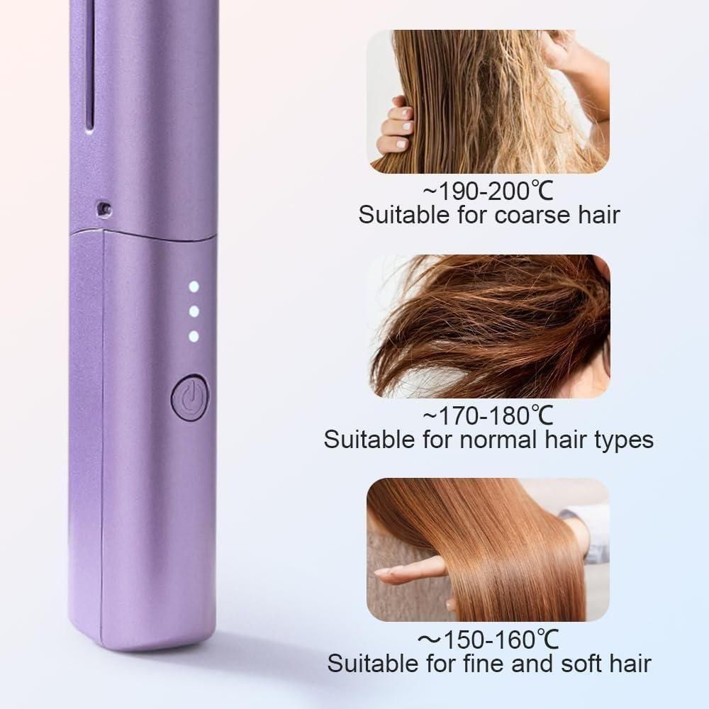 Portable Mini Hair Straightener Comb – Cordless & Travel Friendly