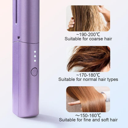 Portable Mini Hair Straightener Comb – Cordless & Travel Friendly