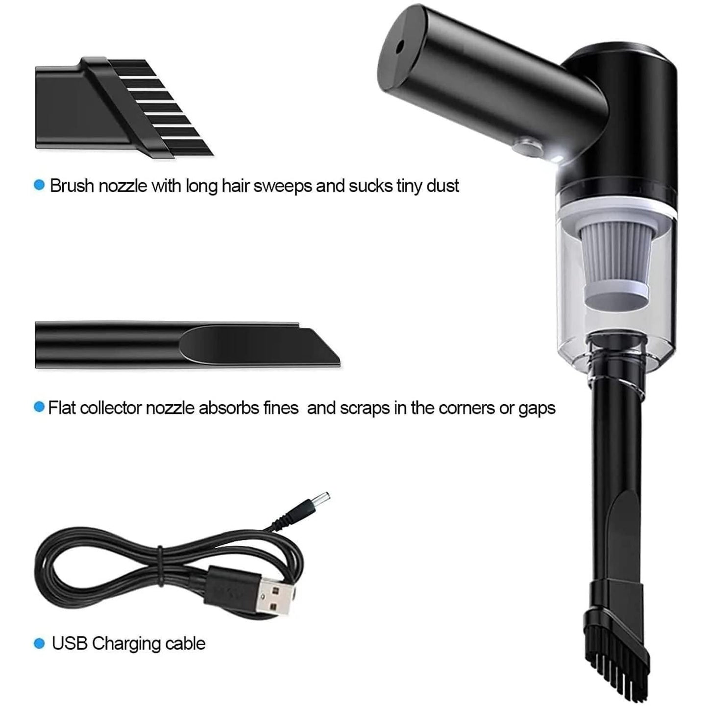 Portable Rechargeable Air Duster & Mini Vacuum Cleaner